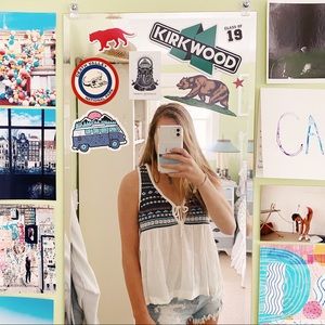 Nordstrom embroidered white peasant top